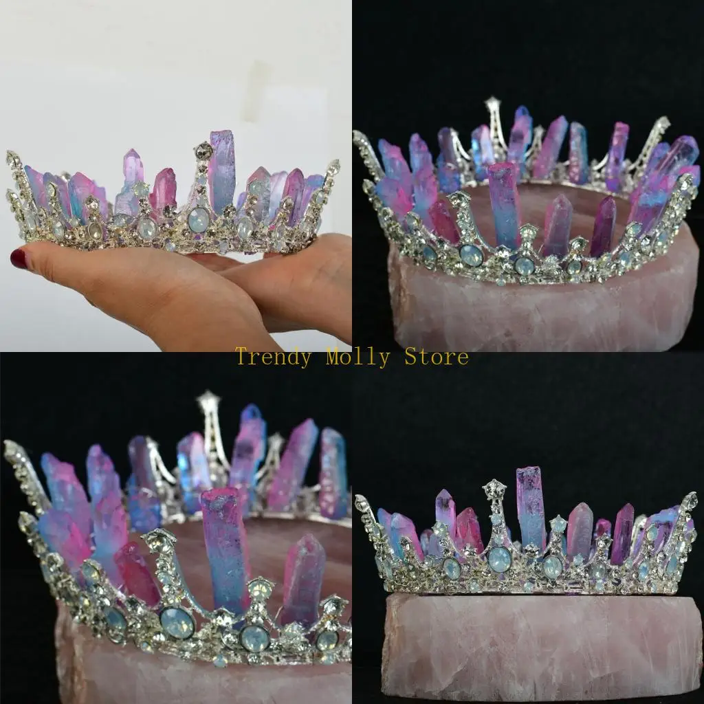 

N5KB for Raw Crystal Crown Queen Crown Fashion Pageant Prom Party Hair Accessor