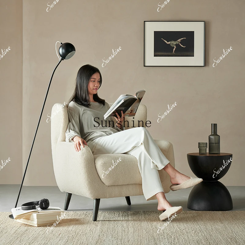 Casual Italian minimalist fabric sofa chair Modern home Nordic retro single  FT