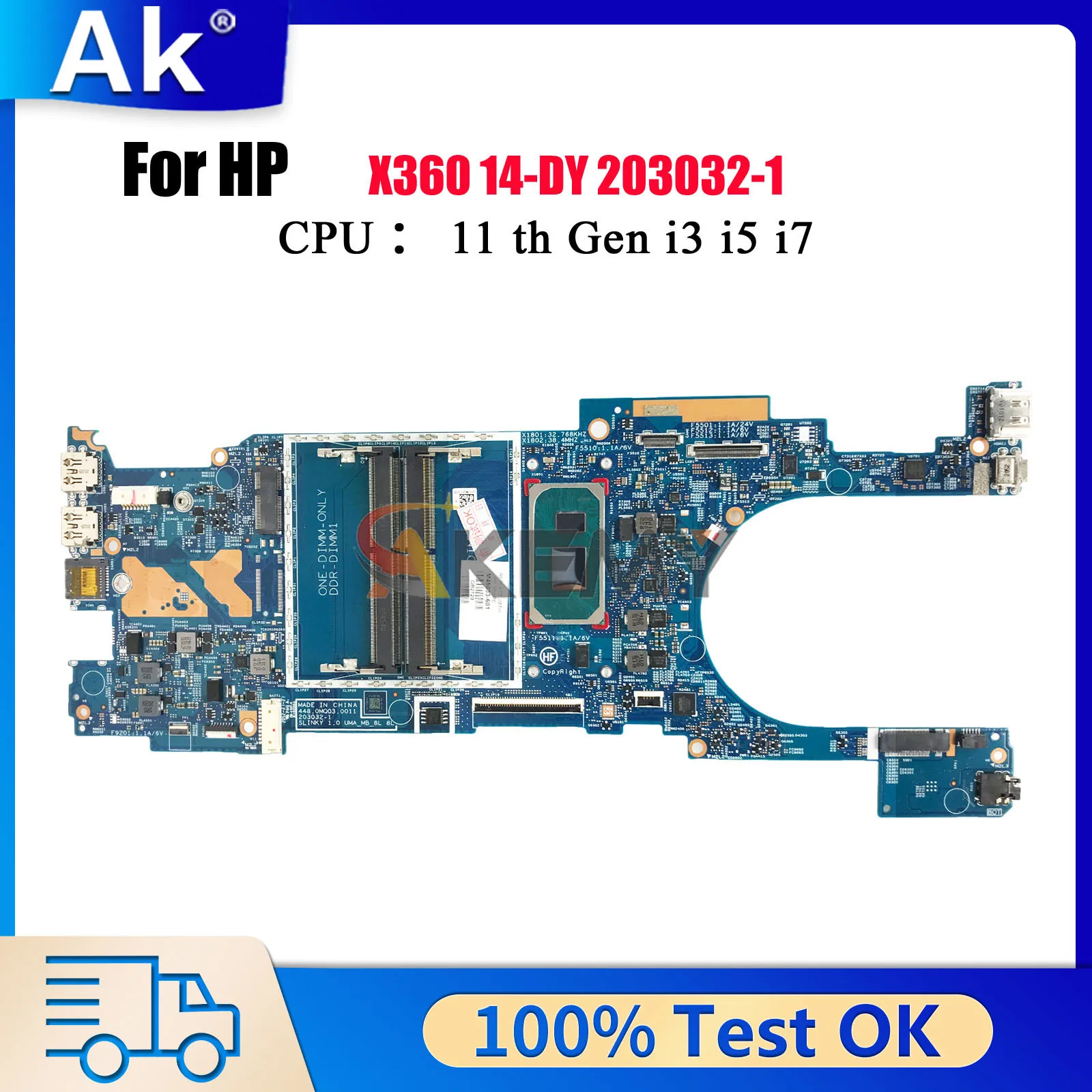 

Материнская плата для ноутбука HP Pavilion 14-DY 14T-DY 203032-1 с процессором i3 i5 i7 11th DDR4 M45749-601 M45032-601, 100% полностью протестировано