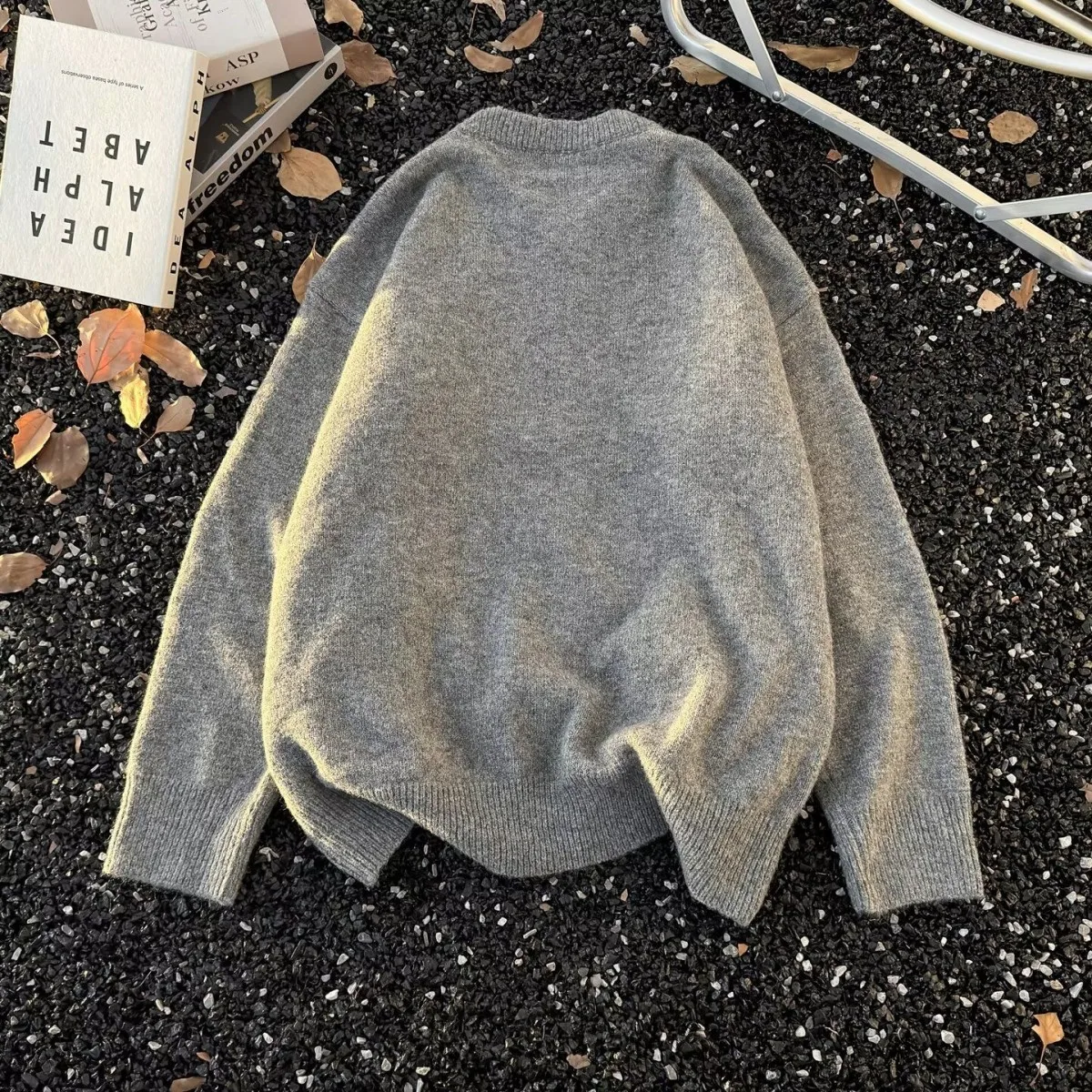 ay Cardigan à fermeture éclair pour homme Faion automne pull tricoté double ouverture vintage japonais Sle Long Sve coupe régulière Crew...