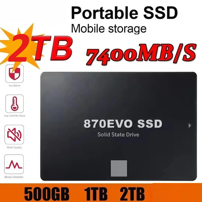 

Solid State Disk SSD 870 EVO 1TB2TB4TB Internal HDD Hard Drive Sata3 2.5 Inch For Laptop Microcomputer Desktop