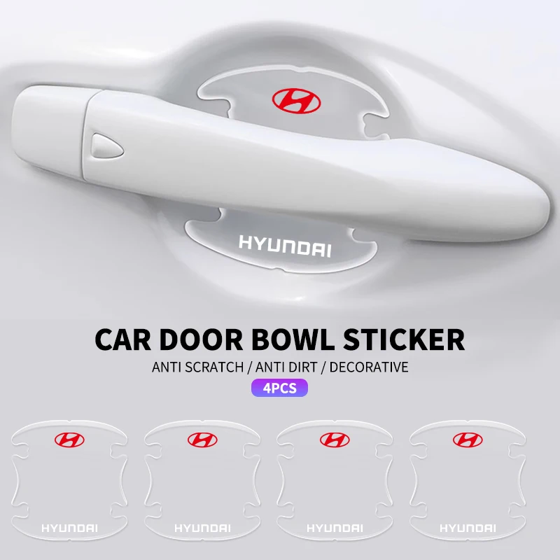

4 шт. прозрачных защитных наклеек на внешние ручки дверей для Hyundai Kona, Creta, Santa Fe, Coupe, Genesis, Equus, автомобильные аксессуары
