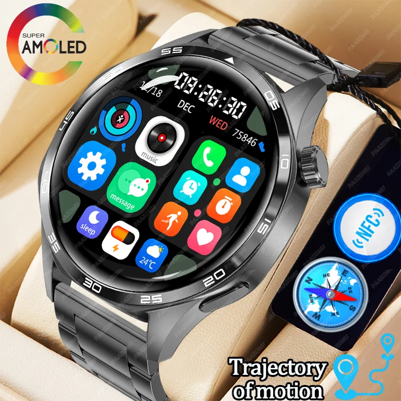 

Men's outdoor smartwatch AMOLED screen NFC compass motion trajectory waterproof Bluetooth call suitable for Android and iOS 2025