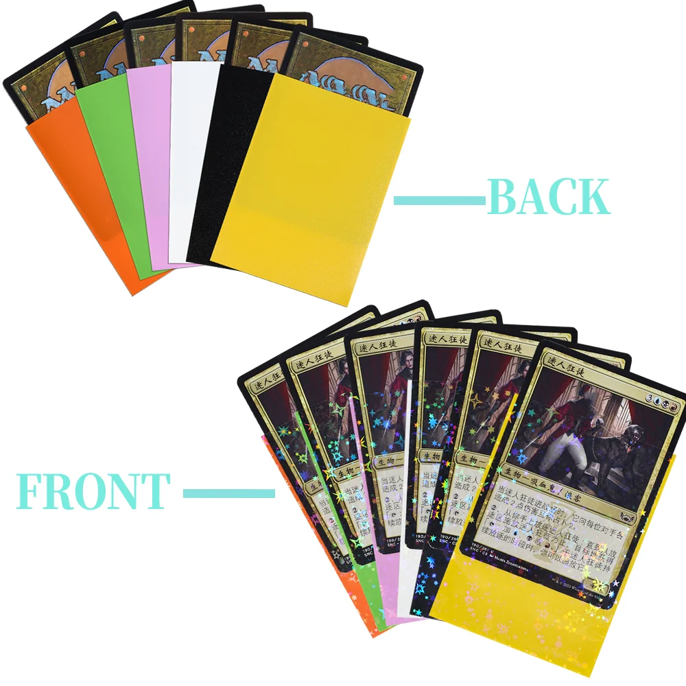 60 Stück Holografische Sternkartenhüllen Standardgröße 66x91mm für TCG/MTG Spielkarten Idol-Foto Sportkarten Schützen Sie Ihre Karten – Detail 6