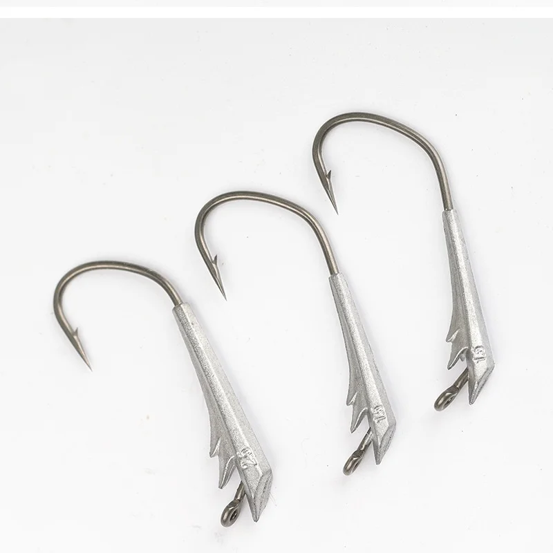 Angelhaken mit Bleigewicht, 4 x verstärkter Hakenstange, Wurm-Jig-Kopfhaken, Texas Rig Spiral Sinking Lure, Lot 10 Stück, Ausverkauf – Detail 6