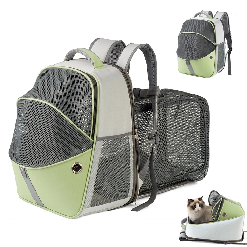 

Large Capacity Collapsible Cat Carrier Bag Oxford Fabric Breathable Mesh Outdoor Expandable Backpack for Cat Pet Travel Supplies