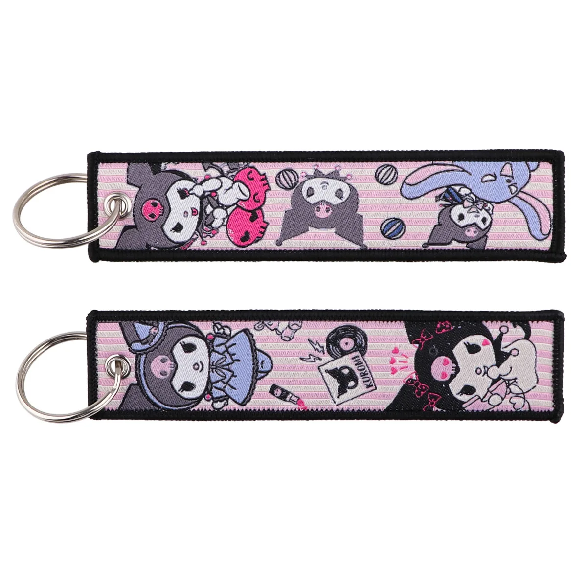 Anime Sanrio Hello Kitty Melody Kuromi Embroidery KeyChain Key Tag Cars Backpack Chaveiro Keychain Keyring Accessories Toy Gift view 5