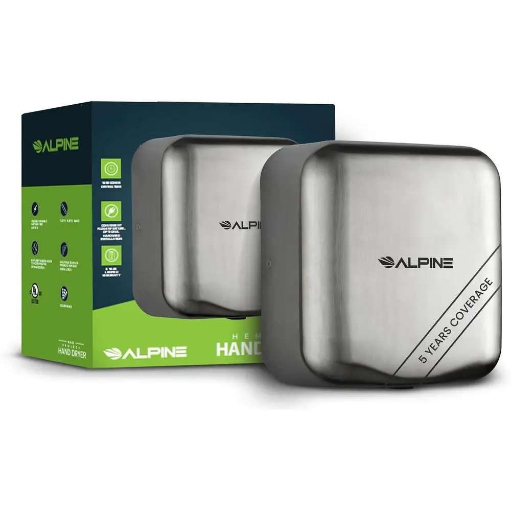 

Aine Industries 400-10-SSB Aine Hemlock Automatic Hand Dryer - Heavy Duty StainlSteel - Commercial High Speed Hot Air Hand Blowe