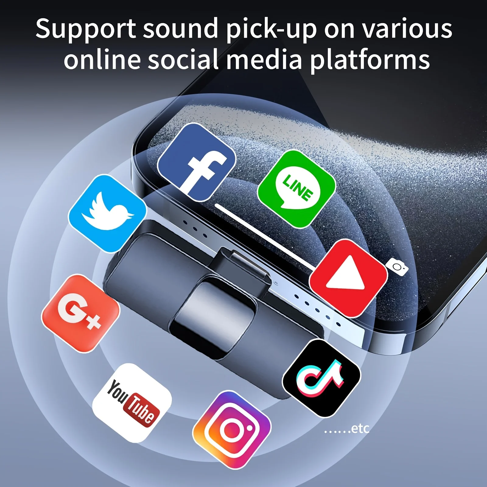 ميكروفون Beekinn اللاسلكي - USB-C قابل لإعادة الشحن، 2.4 جيجا هرتز، التوصيل والتشغيل، مناسب لأجهزة iPhone وiPad وAndroid والصوت