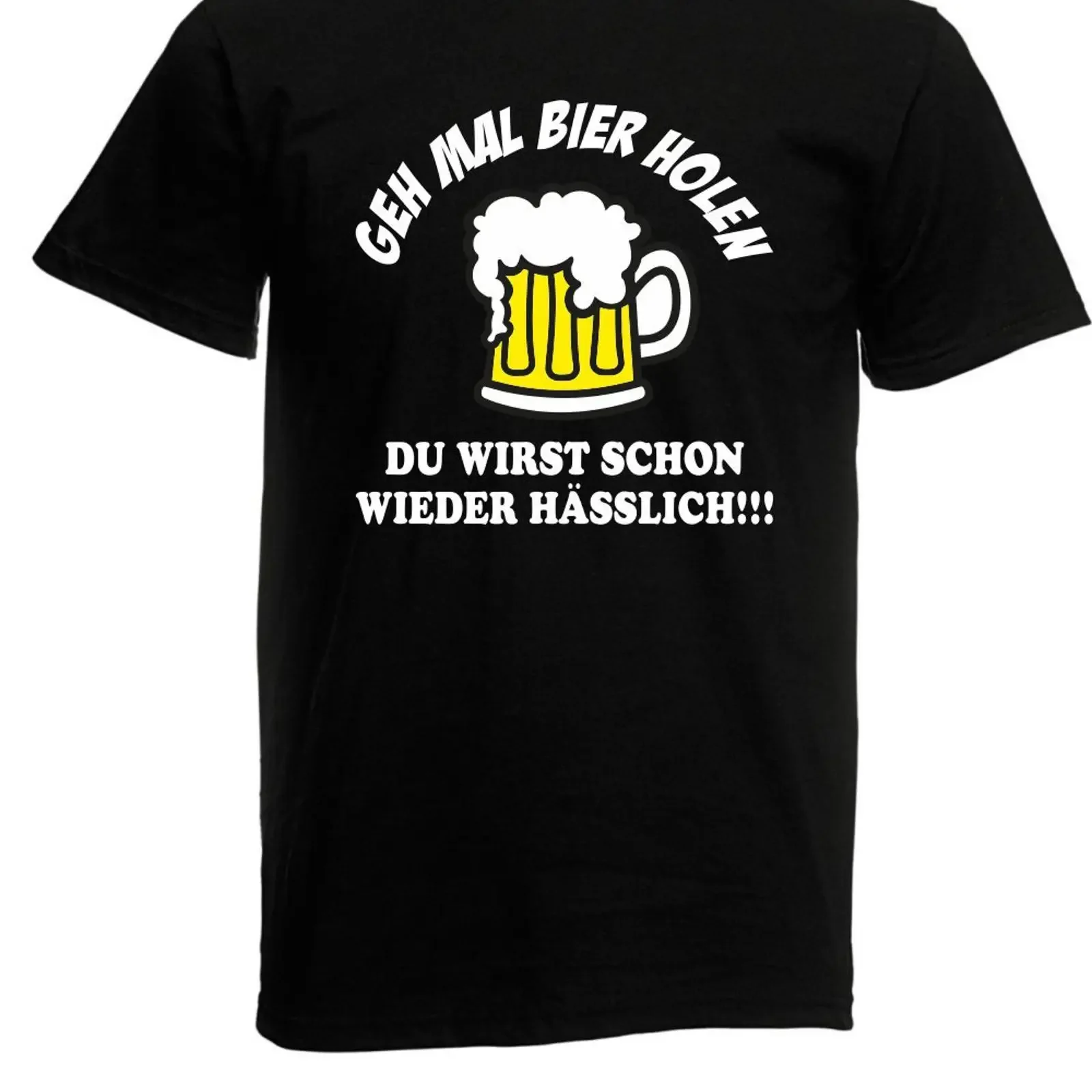 T Shirt with German Text quot Geh mal Bier Holen vintage Washed Slightly Unisex streetwear Top For Everyday Wear Breathable