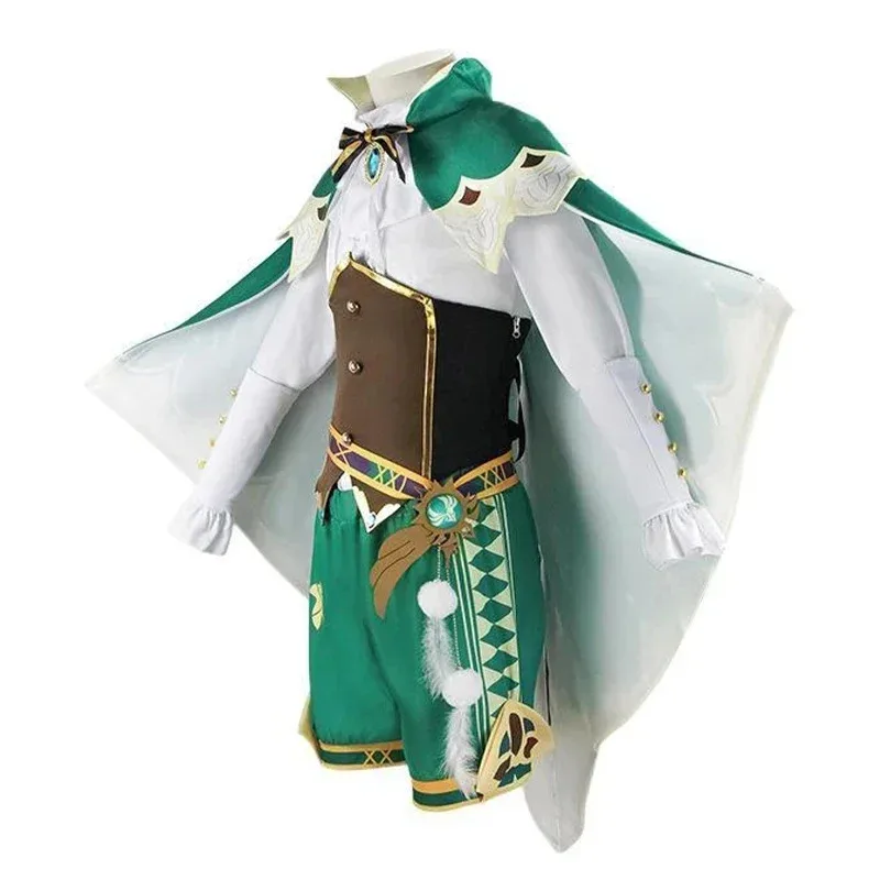 

New ❤2025 Genshin Impact Venti Barbatos Cosplay Costume Uniform Wig Anime Halloween Costumes for Wo ☆ ☆ ☆