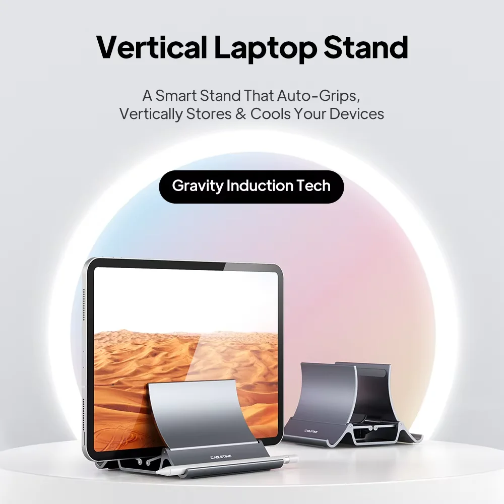 Vertical Laptop Stand Heat Dissipation Non-slip Silicone Gravity Holder for MacBook Surface iPad Tablet Stand C418