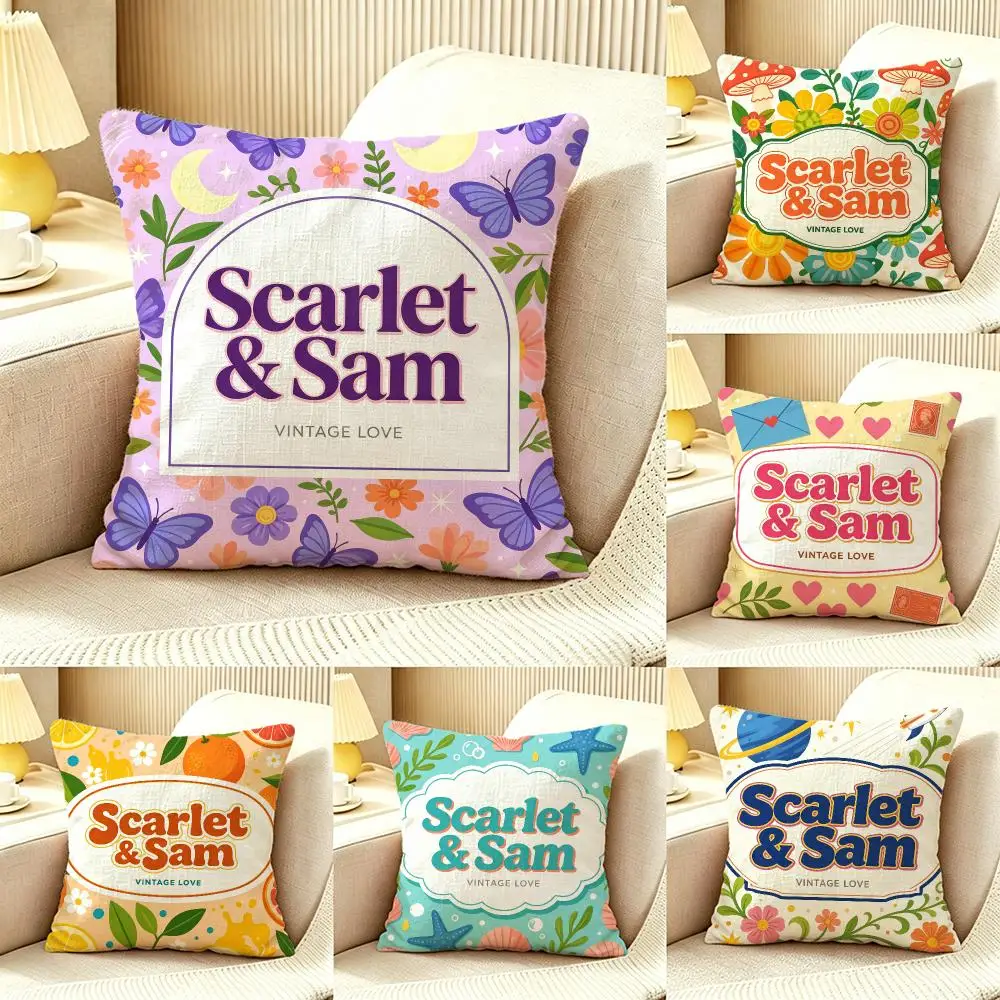 Scarlet & Sam Cushion Cover Pillow Cover Nordic Minimalist Throw DoubleSided Print Cushion Case for Sofa Bedroom Decor