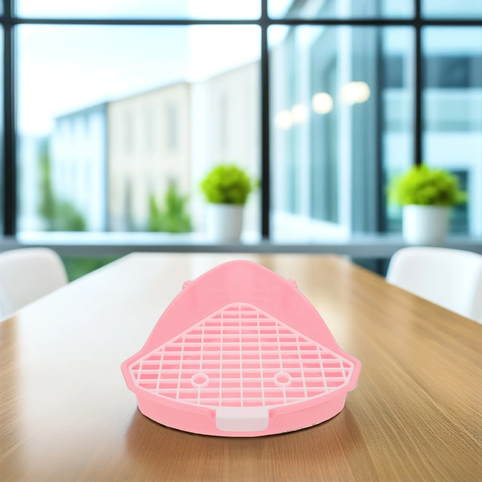 

Pink Rabbit Litter Box Guinea Pig Chinchilla Anti Leak Washable Durable Plastic Tray Hamster Potty Bunny Training Toilet