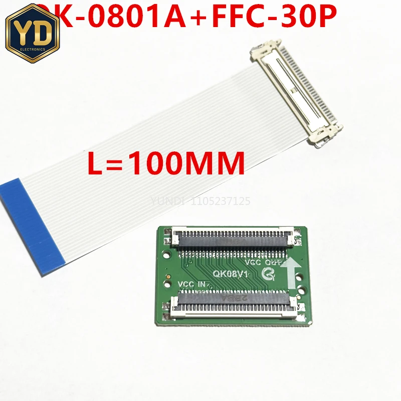 

YD Newly Repaired LCD Signal Adapter Board QK-0801A with 30P FFC Ribbon Cable