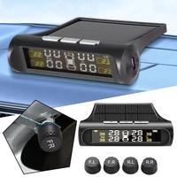 Solar Power TPMS Car Tire Pressure Alarm Monitor System Alarm Security Temperature Tyre Auto Warning Pressure Systems X0G4