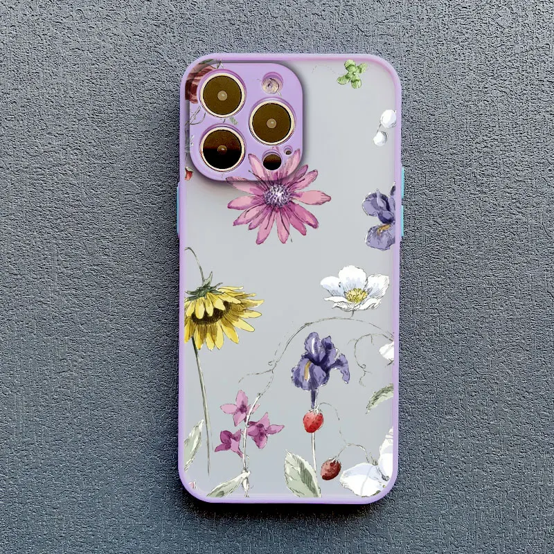INS Malerei Blume Telefon Fällen Für iPhone 11 Fall iPhone 17 16 13 12 15 14 Pro Max Mini 14 15 16 Plus XS X XR Stoßfest Abdeckungen – Detail 4