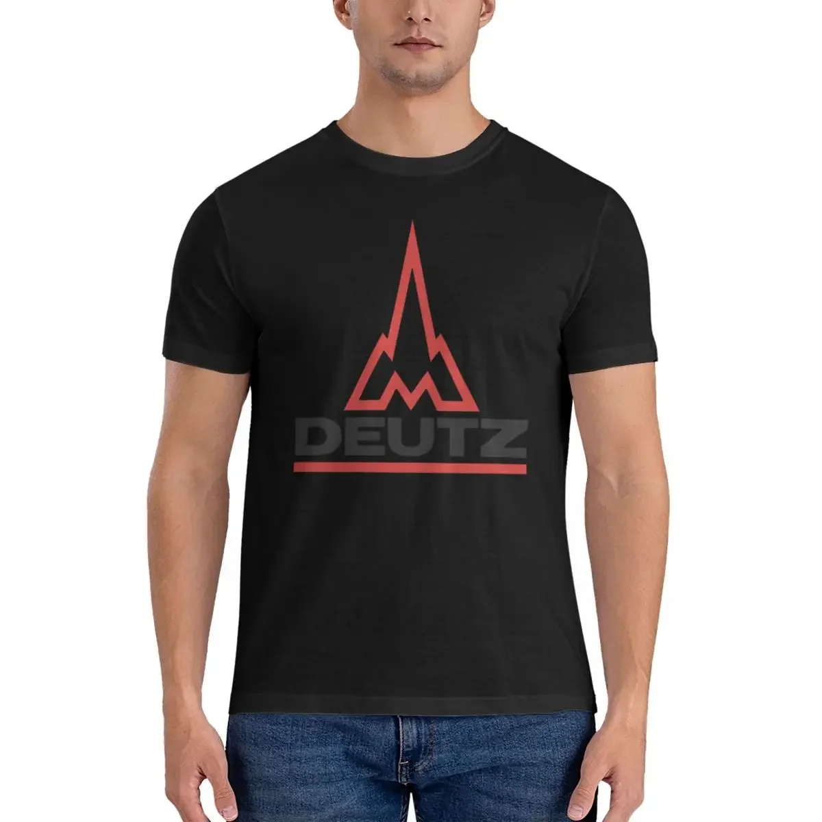 Men's T-Shirts Red Logo Leisure 100% Cotton Tees Short Sleeve Deutz Fahr T Shirt O Neck Clothing Graphic