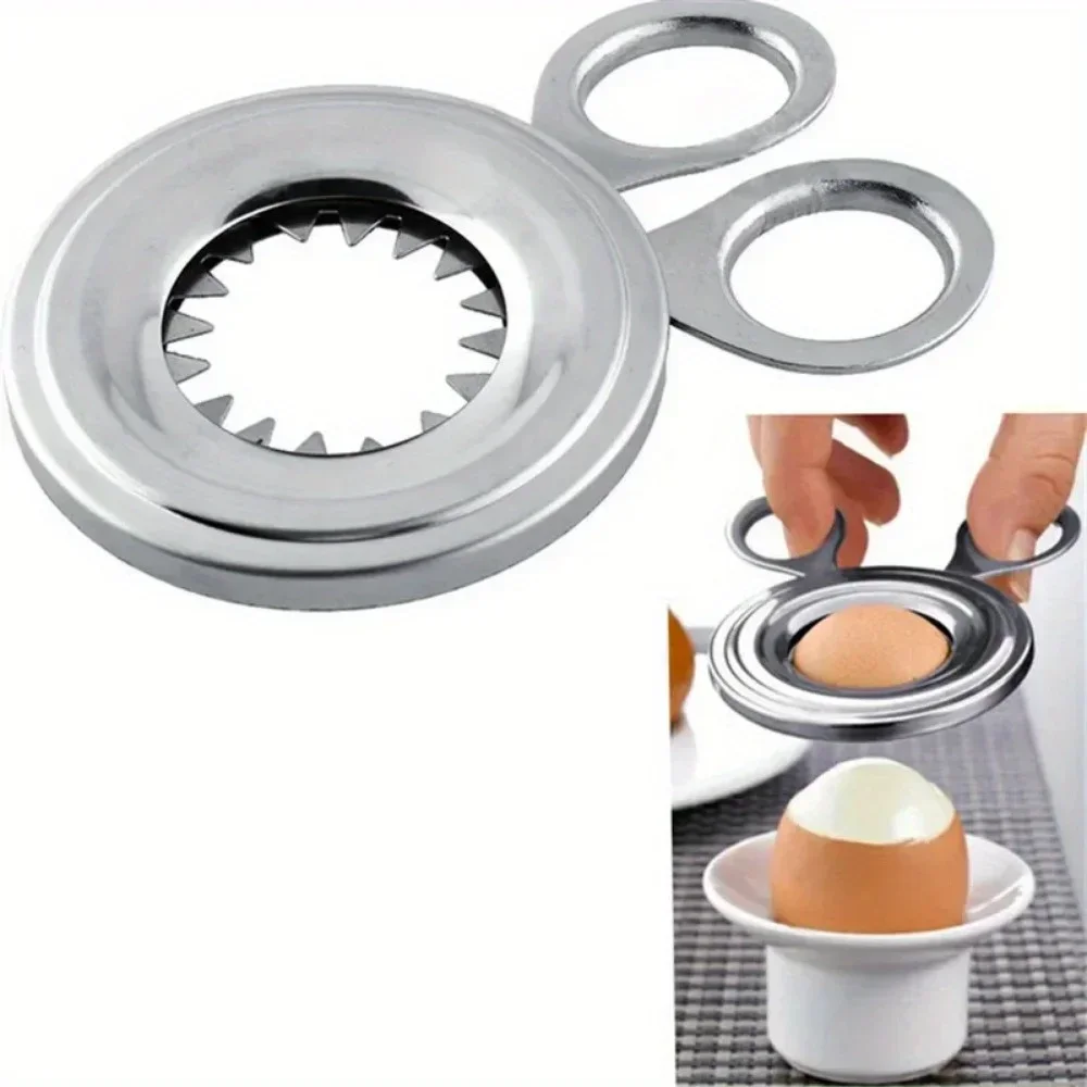 Stainless Steel Hard Boiled Egg Cutter Topper Snipper, Portable Durable Egg Shell Opener Practical Kitchen Cooking Utensil