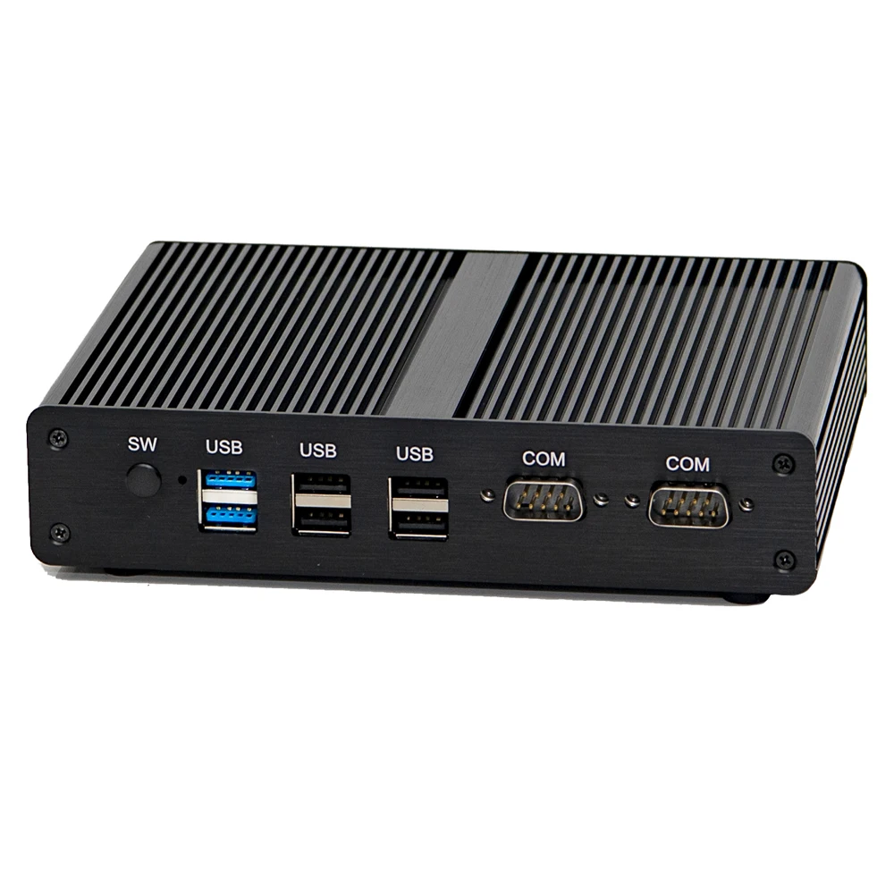 Cheapest with 2XCOM RS232 Fanless Mini PC Intel Celeron N3520 N3510 HD VGA Dual LAN RJ45 USB3.0 4 X USB2.0 Nuc Desktop Computer