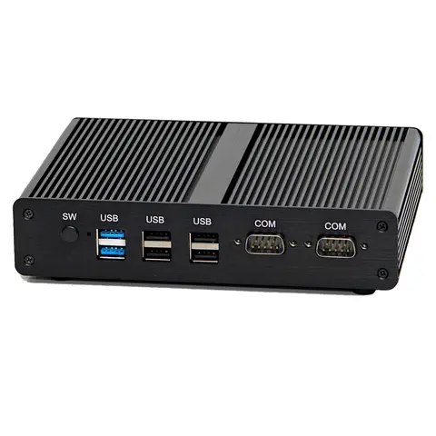 Cheapest with 2XCOM RS232 Fanless Mini PC Intel Celeron N3520 N3510 HD VGA Dual LAN RJ45 USB3.0 4 X USB2.0 Nuc Desktop Computer