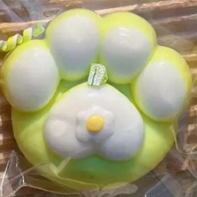 Juguete para apretar con forma de pata de gato, juguetes sensoriales para apretar, cemento suave antiestrés, bonito verde, coleccionable para el aula, tensión inquietante
