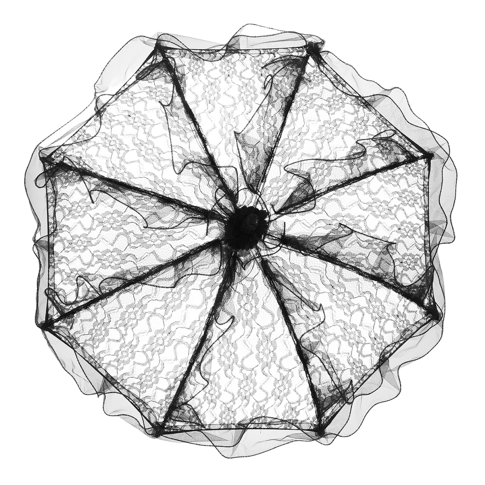 

Lace Wedding Umbrella Elegant Black Stick Parasol Vintage Decor Photo Prop Durability Charm Lolita Dance Performance