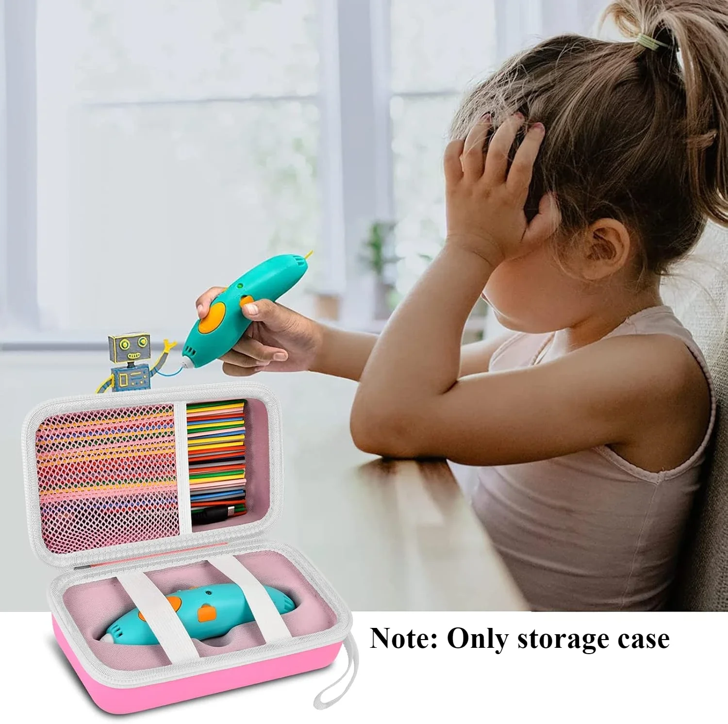 Case Compatible with 3Doodler Start+ Essentials (2022) for 3D Pen Set for Kids, Storage Organizer Holder for Printing Filament
