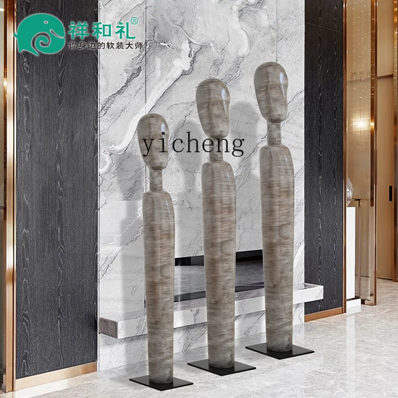 

ZC abstract human sculpture custom villa club soft decoration interior fiberglass large figure ornament
