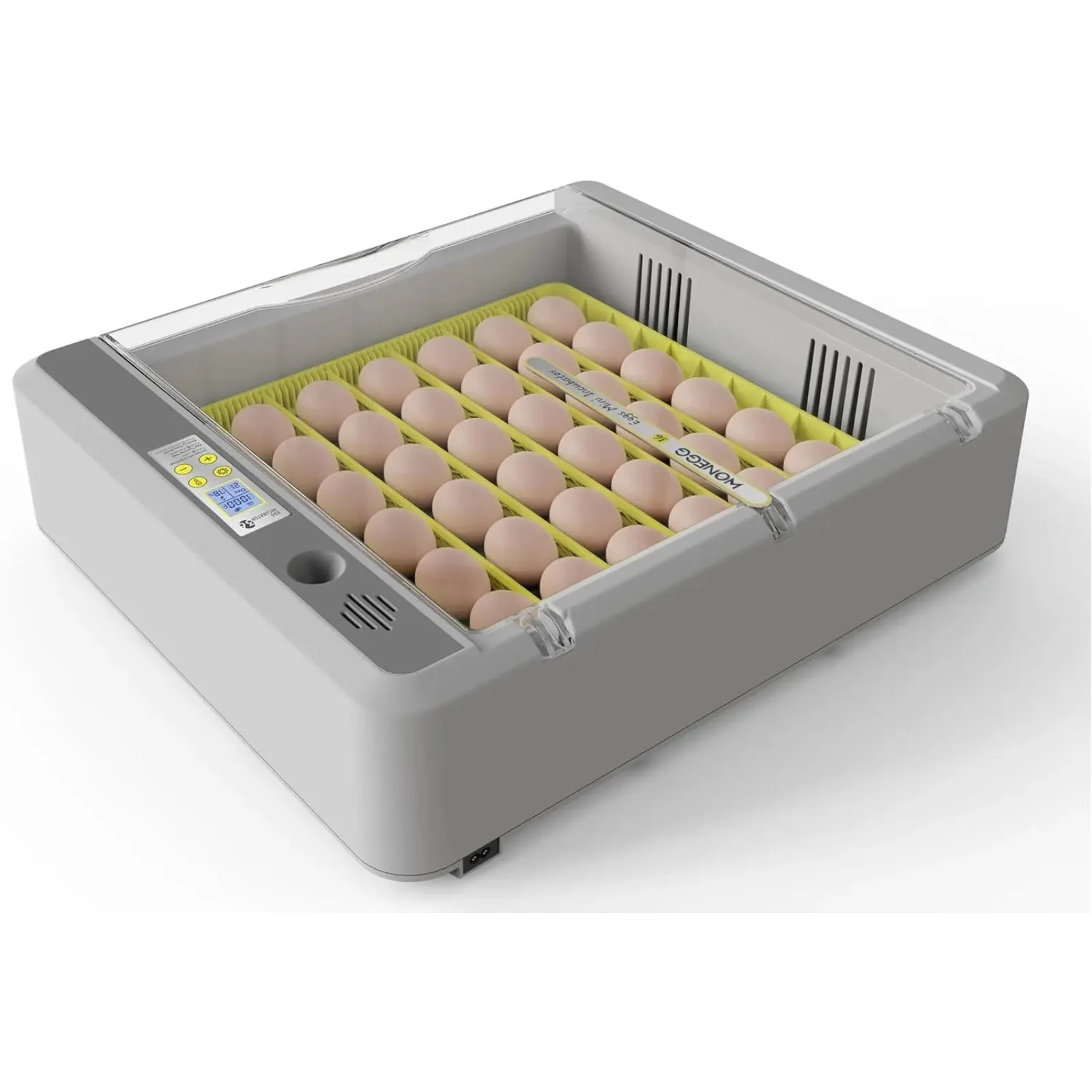 

KLYM-Automatic Egg Turner, Holds 36 Eggs, Temperature Control and Humidity Monitoring, Adjustable Egg Tray Spacer, incubator