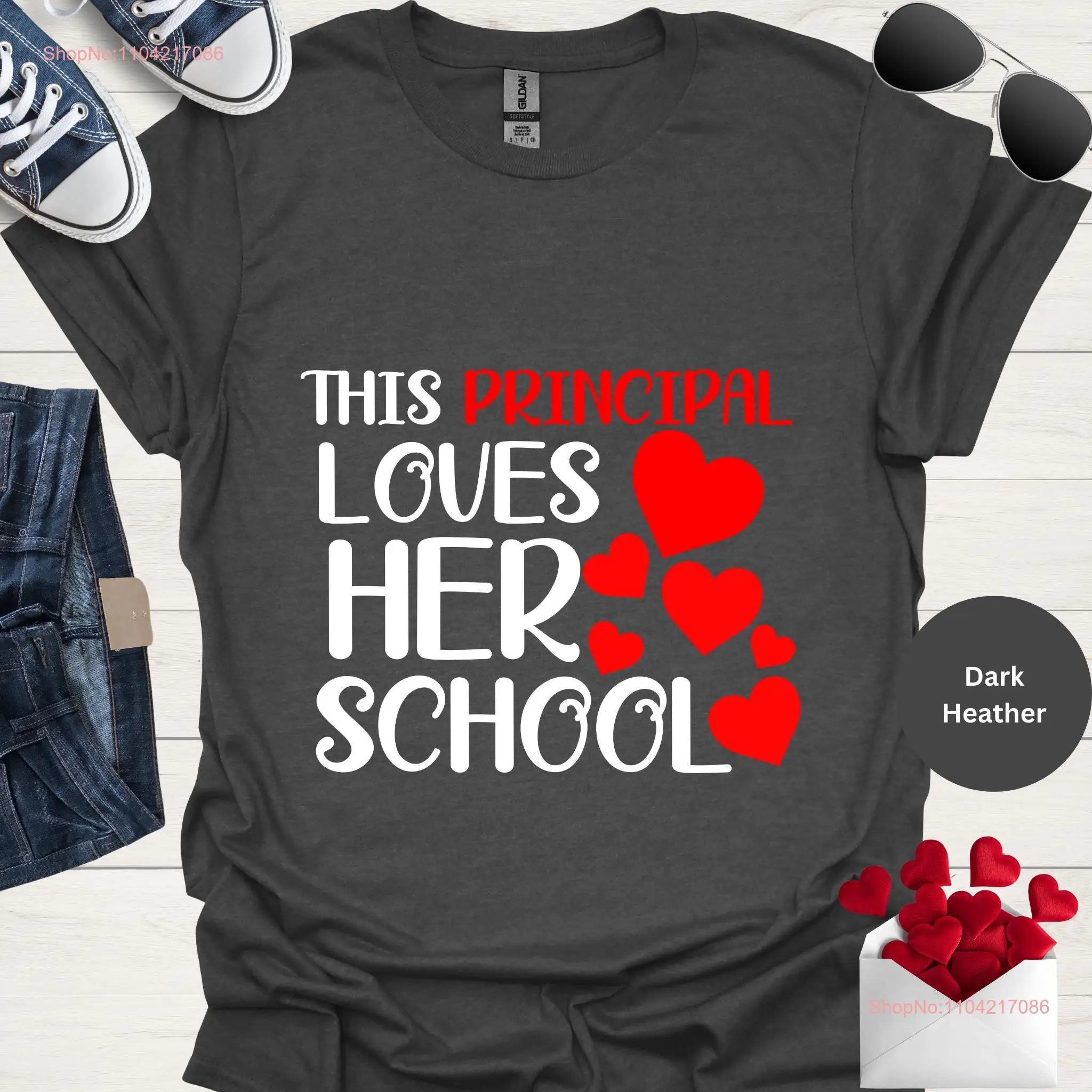 This Principal Loves Her School T Shirt Cute Valentine Mommy Valentines Cupid Valentine's Day gifT long or short sleeves