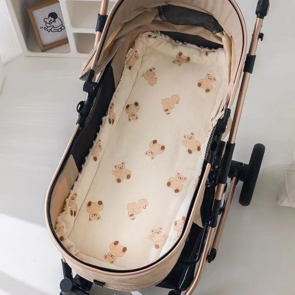 Soft Baby Stroller Cushion Comfortable Cartoon Printed Baby Pram Seat Mat Car Seat Breathable Dining Chair Cotton Pad