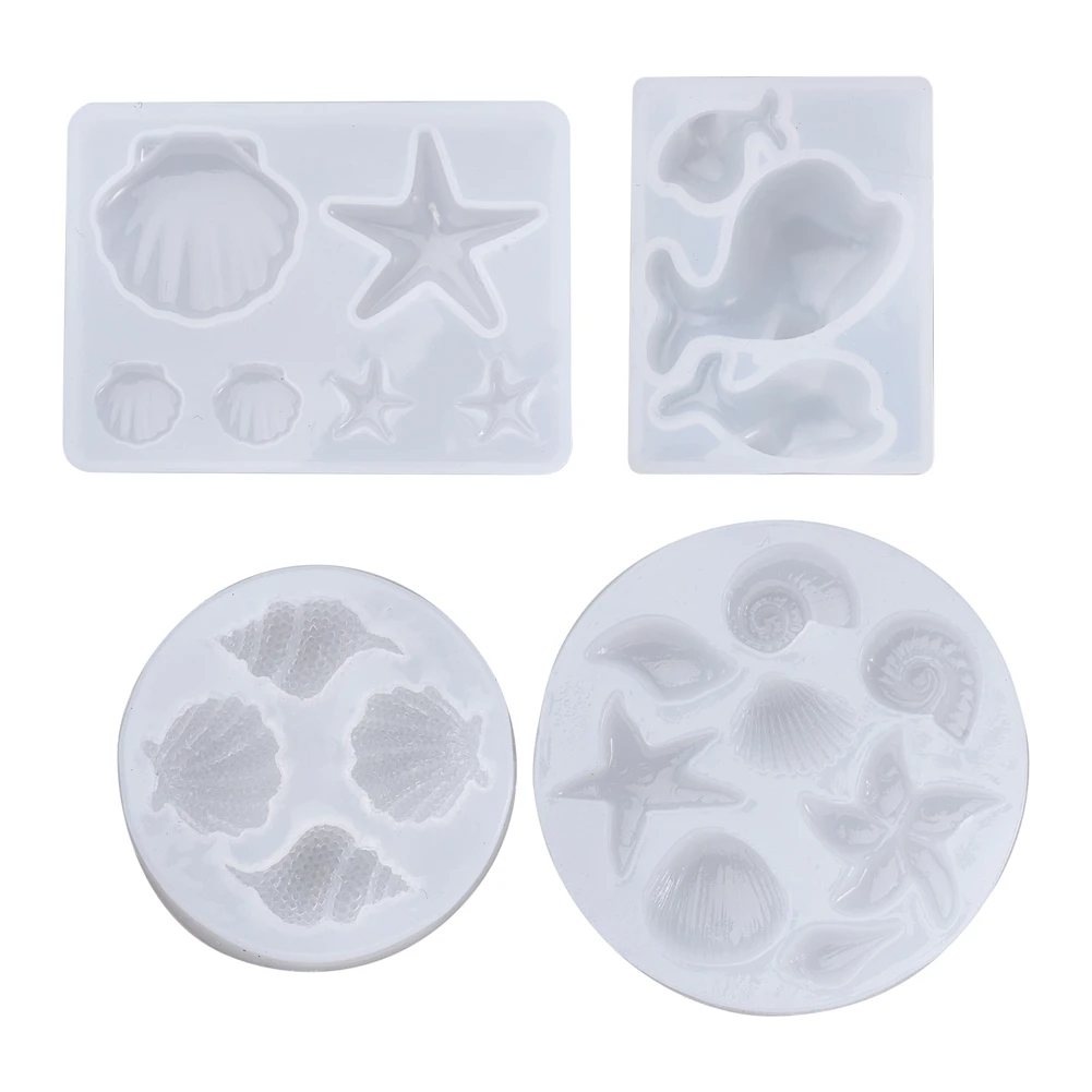 

Kissitty 4Pcs/Set Marine Theme Pendant Silicone Molds Resin Casting Molds For UV Resin DIY Jewelry Making