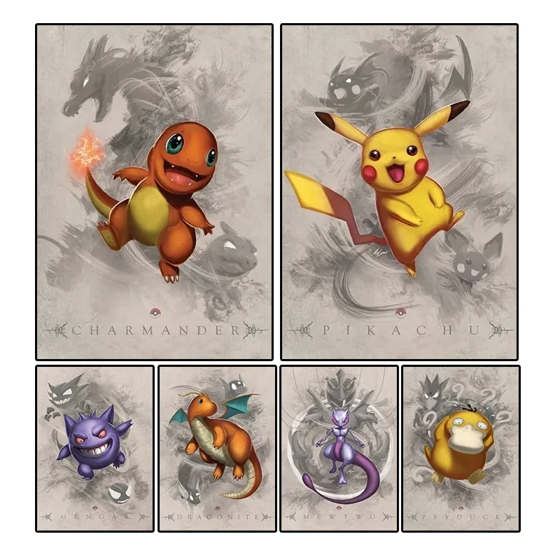 

Japanese Classic Anime Wall Art Posters Cartoon Character Room Home Decoration Canvas Painting Collection Picture Printing Mural