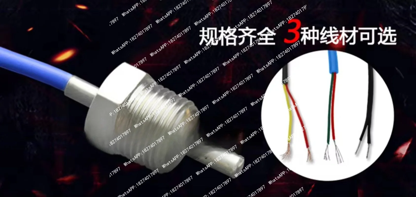 2pcs Silicone PVC Wire 10K Thermistor G1/2 Water Pipe Temperature Sensor Stainless Steel Probe 5K 50K Pipe Thread Probe 20K 100K