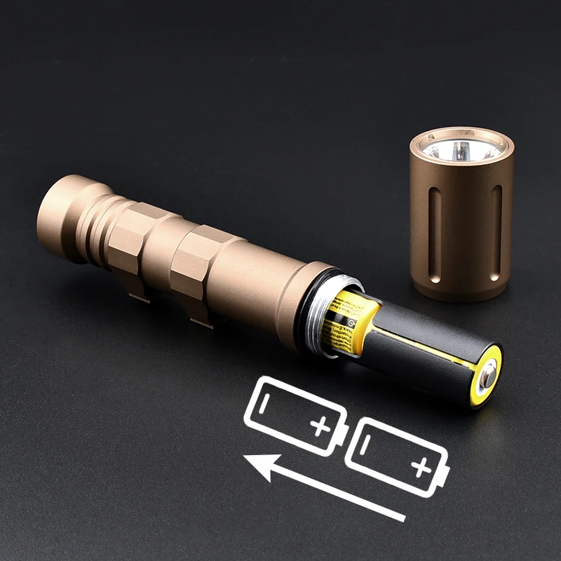 WADSN Airsoft PLHv2 PLH v2 Flashlight 18350 18650 Hot Button Switch Tactical Metal LED High Power 1300 LM Hunting Lamp