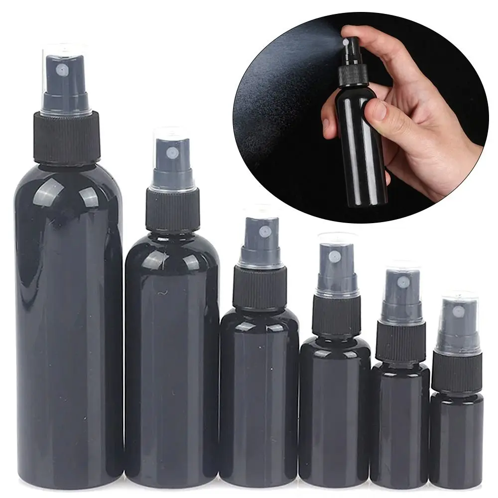 1Pcs Perfume Cosmetic Face Hydration Refillable Spray Bottle 20/30/50/60/100ml Travel Accessories Small Watering Can Black Empty