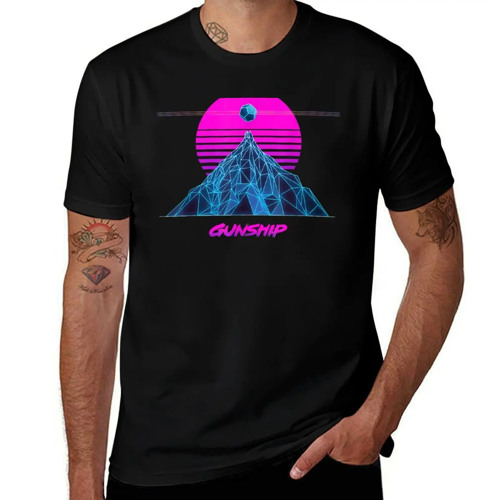 Pink Sun - Official GUNSHIP T-Shirt Work Wear Short Sleeve T-Shirt