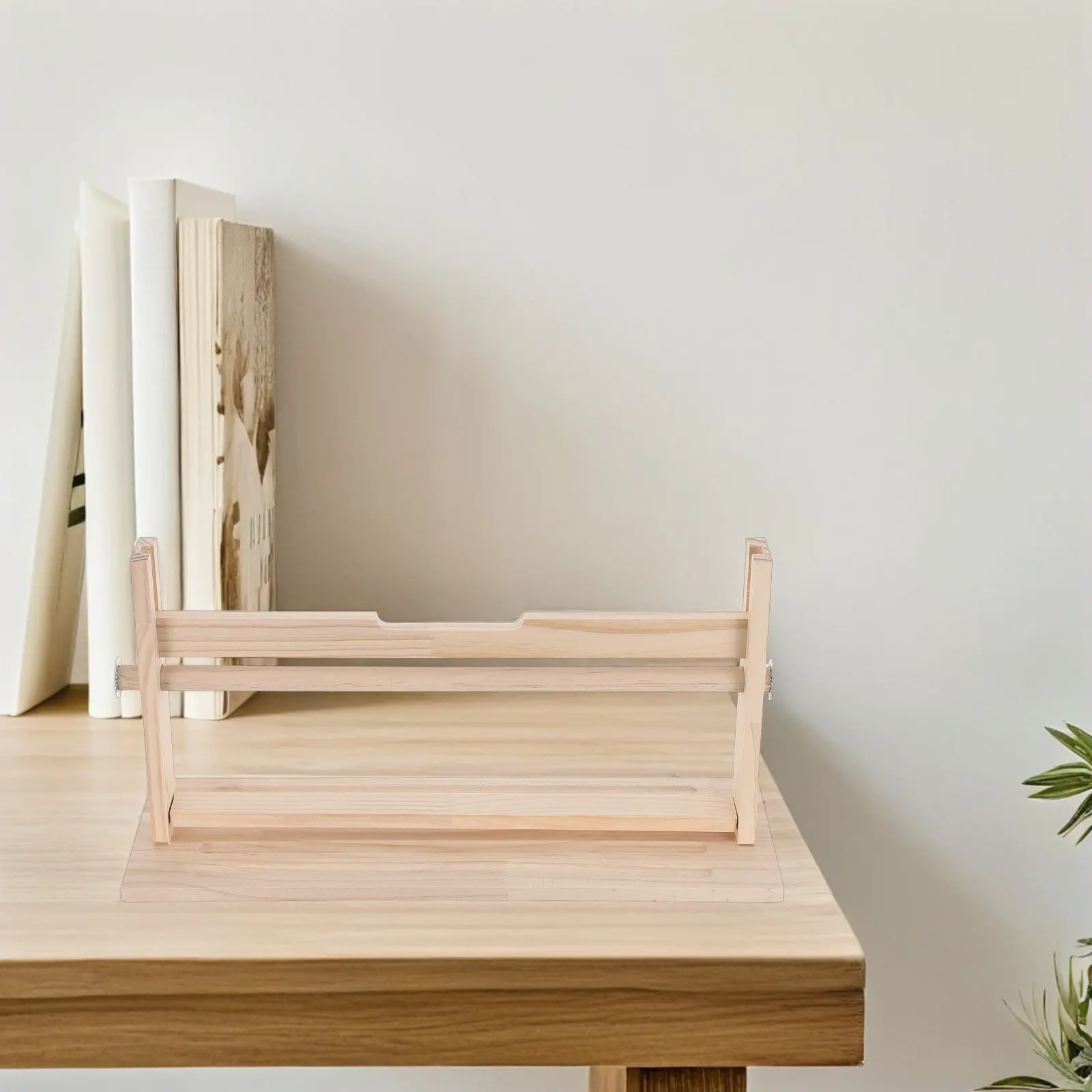 Wooden Art Paper Roll Holder Stable Vertical Craft Organizer for Calligraphy Scrolls Drawing Paper Storage Rack Desktop Roll