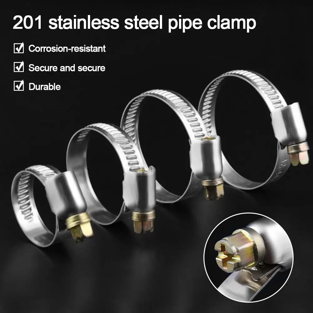 Hose Fuel Hose Clip Stainless Steel Hose Clamps Anti-oxidation Durable Throat Hoop Tube Clamp Car Fuel Hose