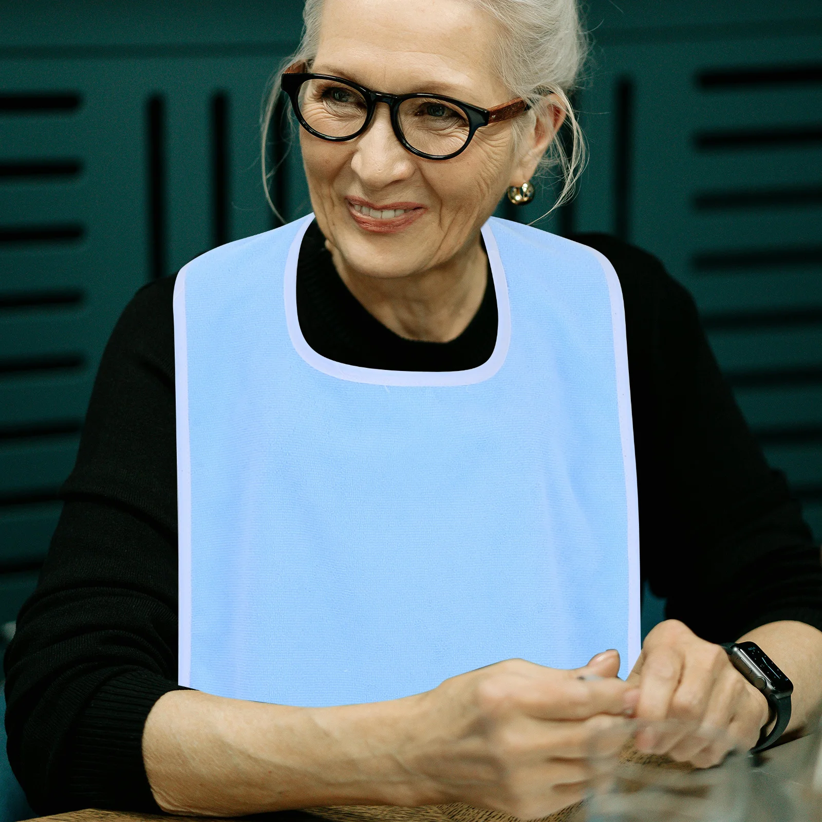 

Reusable Adult Bib For Seniors Adjustable Comfortable Dining Protectorcloth Stain Resistant Face Washing Makeup Accessory