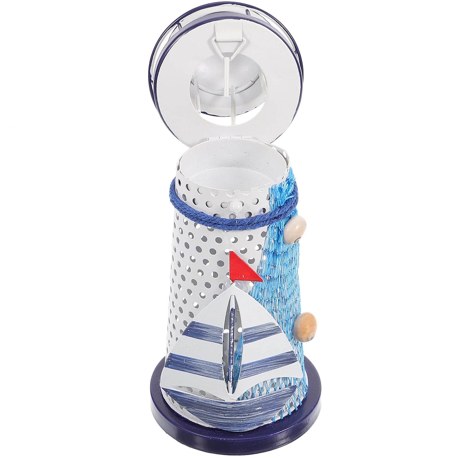 

Iron Lighthouse Decor Sturdy Desk Mediterranean Decorations Party Office Living Room Party Beach Tealight Home