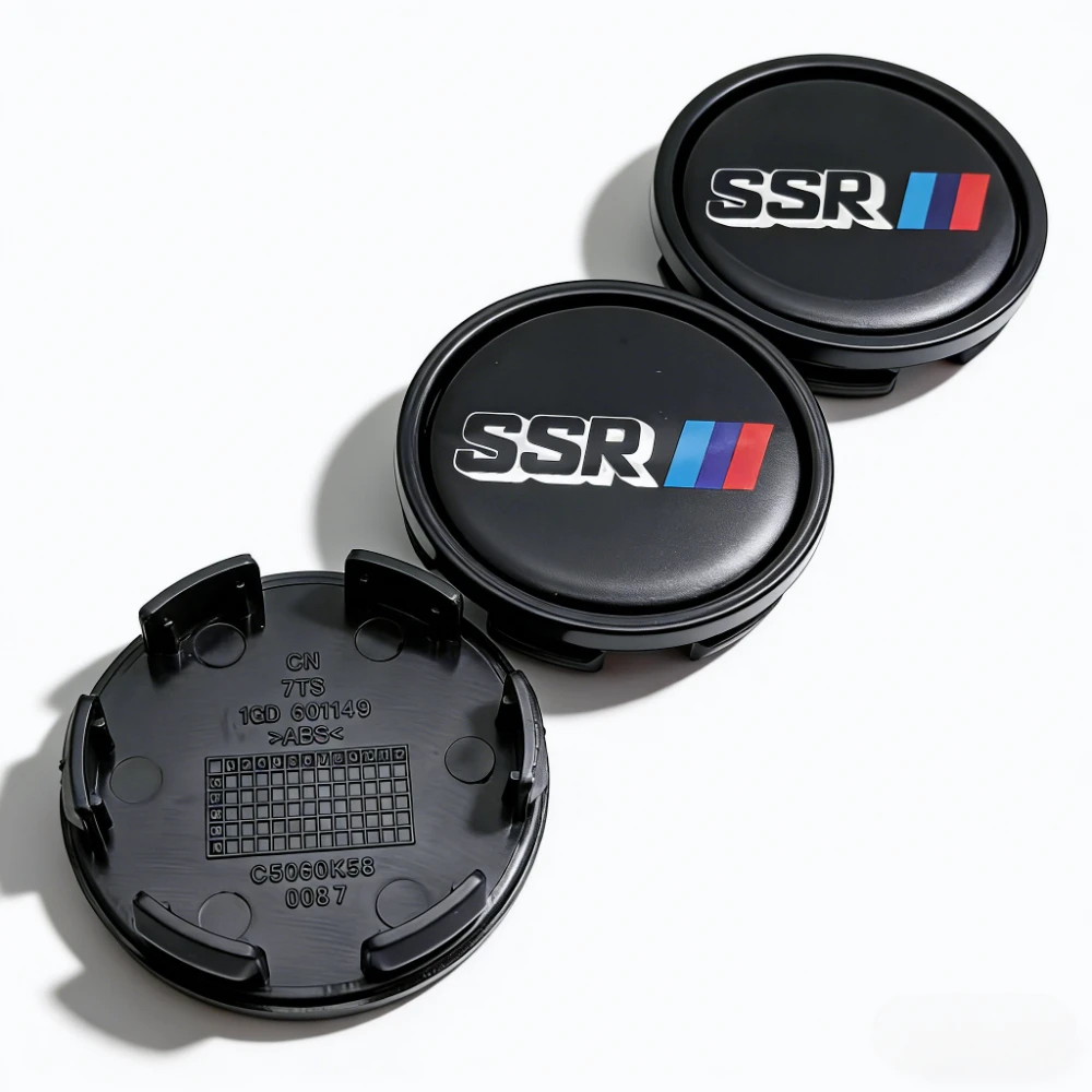 

4pcs 58mm 53mm SSR Logo Emblem Car Wheel Center Caps Carbon Fibre Badge Wheel Hubcaps Rim Dust Cover Replace Hub Accessories