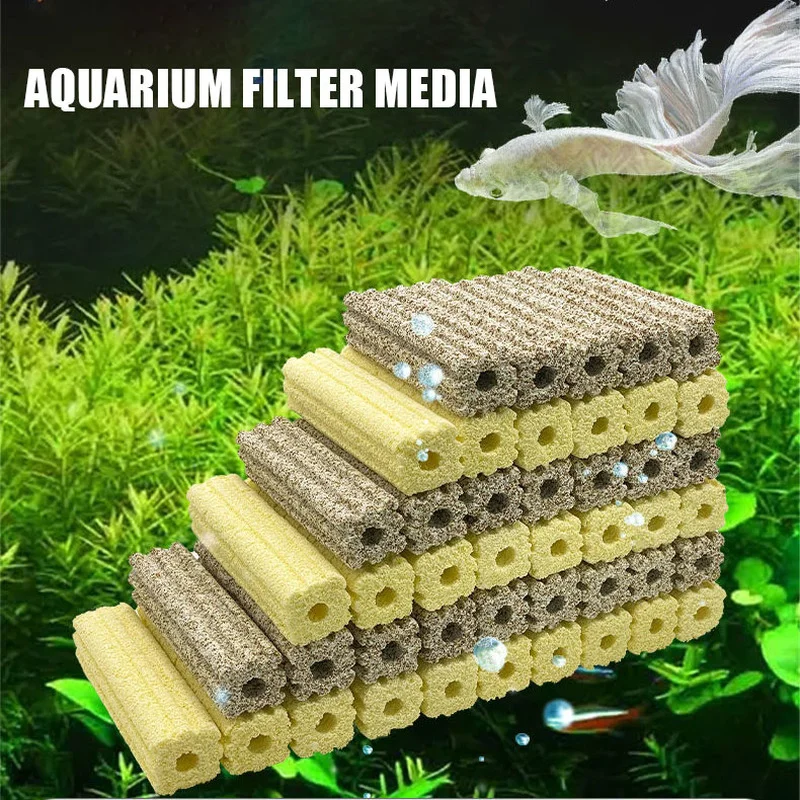 Ceramic Biochemical Aquarium Filter Media Pond Fish Tank Nitrifying Bacteria PH Control Water Treatment Water Purification