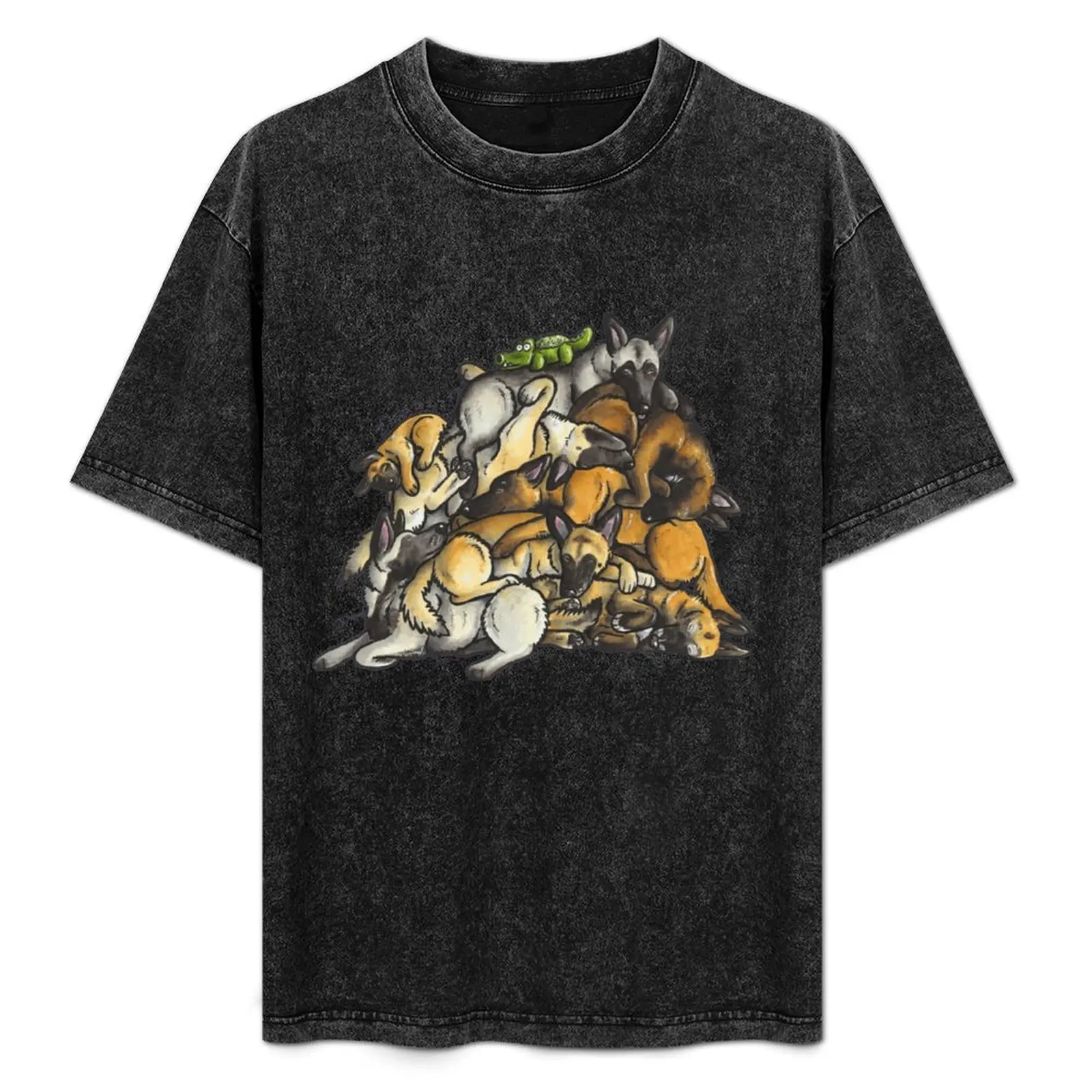 Sleeping pile of Malinois dogs T-Shirt Holiday All Match T-Shirt