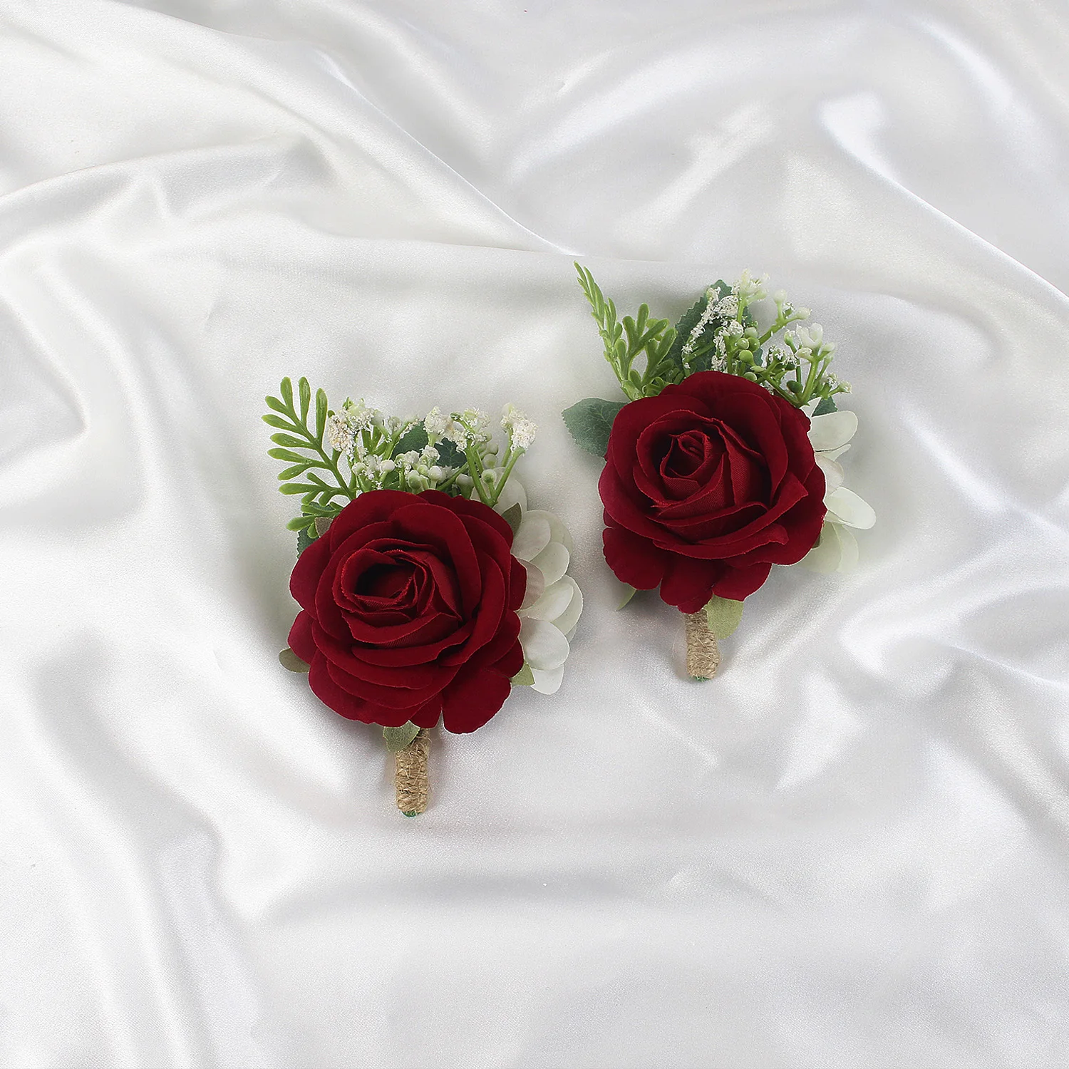 Burgundy Calla Lily Boutonnieres Flowers Brooch Bridal Bridesmaid Artificial Rose Corsage Buttonhole for Men Wedding Accessories image 3