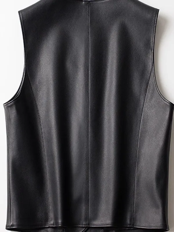   เสื้อกั๊กหนังแท้ Ning สำหรับผู้หญิง คอลเลคชั่นฤดูใบไม้ร่วง-ฤดูหนาว 2025 รุ่นใหม่ หนังหนังแท้ ทรงเข้ารูป กระชับสัดส่วน ใช้งานได้หลากหลาย