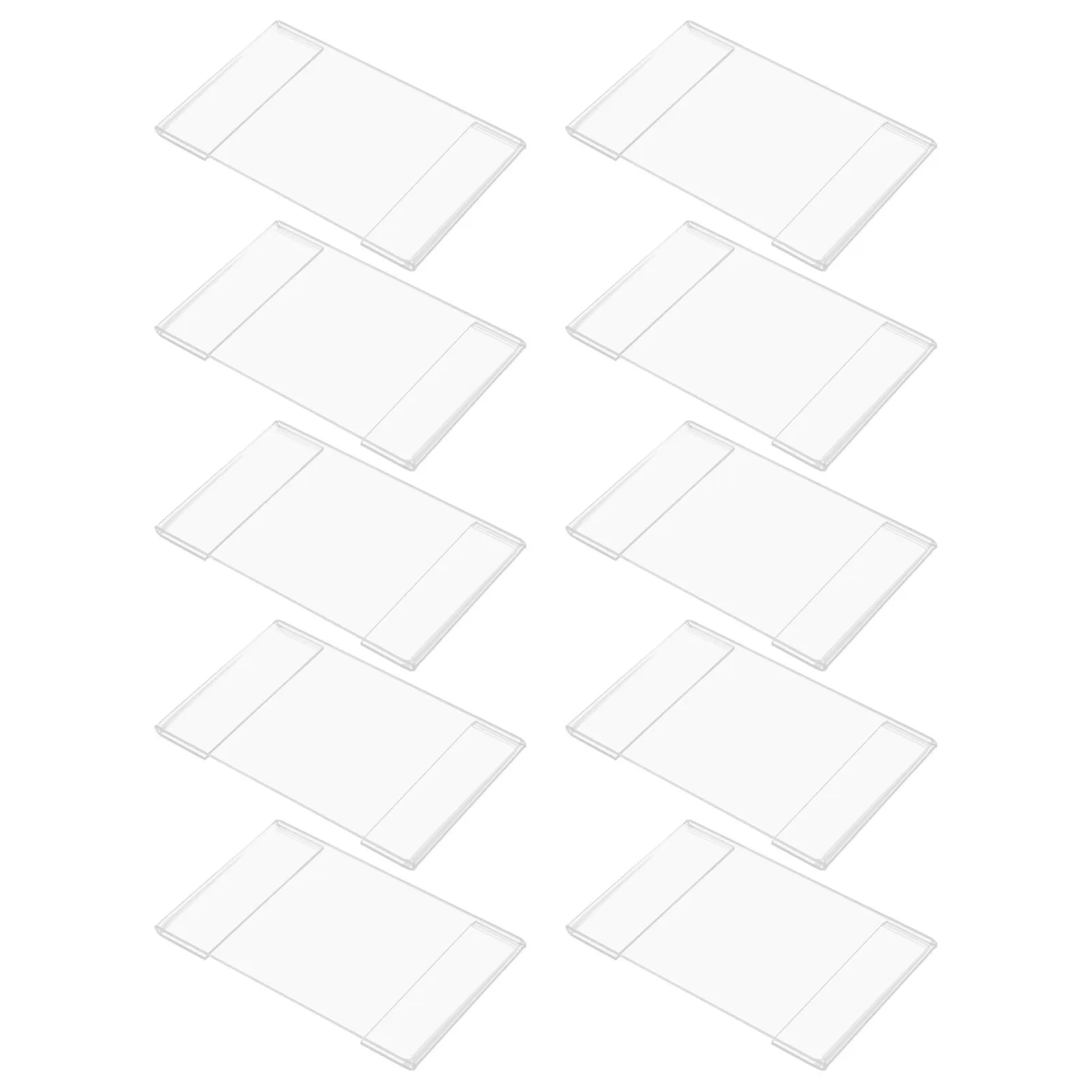 

10 шт. прозрачных акриловых держателей для этикеток, ценников, органайзеров для полок, прозрачных демонстрационных стендов для аксессуаров магазина, розничных вывесок