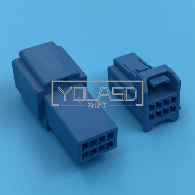 1 Set 8 Way Blue Auto Unsealed Socket AC Assembly Car Male Female Plastic Housing Cable Connector Connector 6098-6522