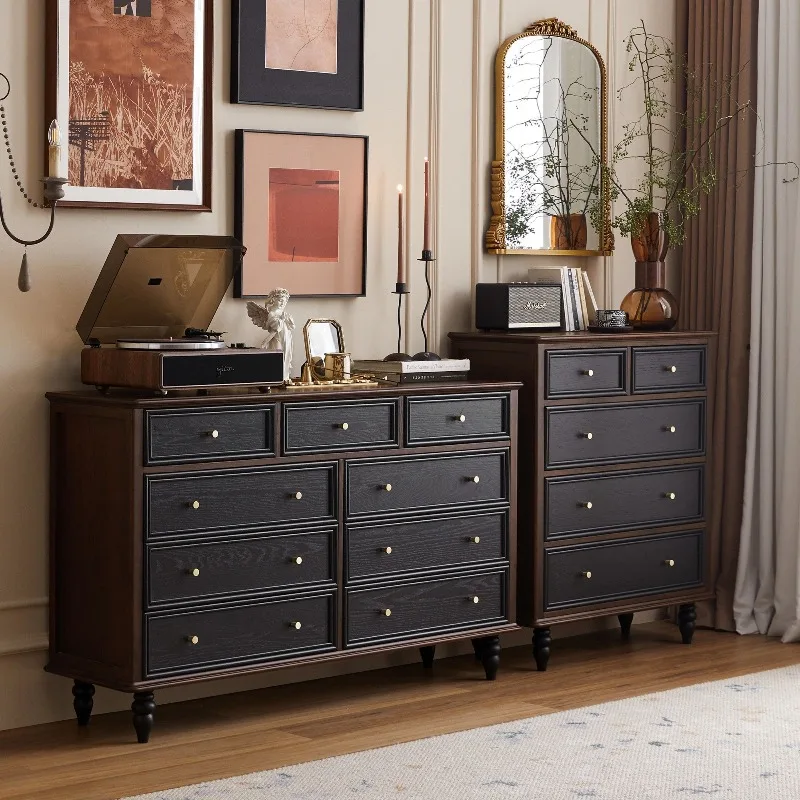 خزانة ذات أدراج من الخشب الصلب الفرنسي القديم، خزانة تخزين أمريكية صغيرة لغرفة النوم بجانب السرير، خزانة تخزين في العصور الوسطى